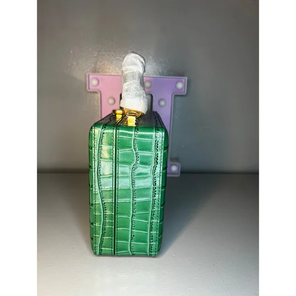 Brandon Blackwood Standard Kendrick Trunk in Forest Green Croc Embossed Leather - Picture 2 of 6